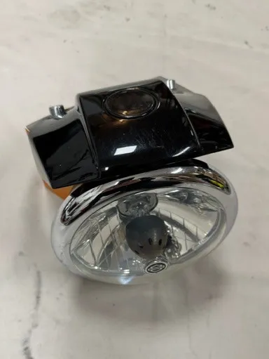 Harley-Davidson Sportster Dyna koplamp met houder gloss black chrome rim compleet